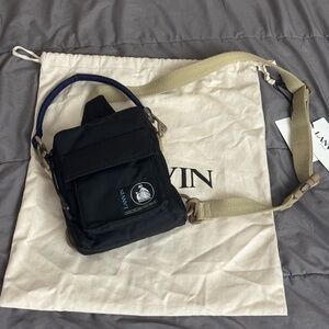 Lanvin Black and Beige belt crossbody side Bag